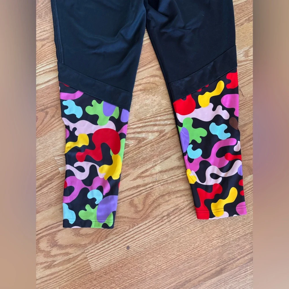 Adidas x Rich Mnisi Track Pants Black Multicolor Rainbow Camo Panels Men Size M